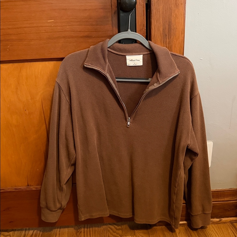 Wilfred Brown Half-Zip Sweater